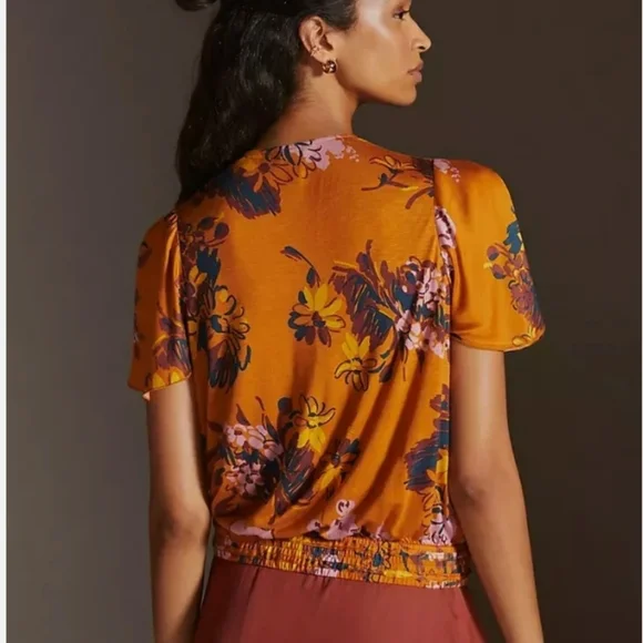 NWT Anthropologie Tiny Venus Floral Wrap Top Size Large - Picture 6 of 10